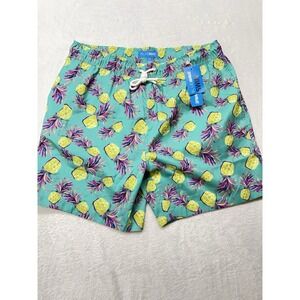 Blue Wave Men's XL Green Pineapple Swim Shorts New With Tags Never Worn Trunks